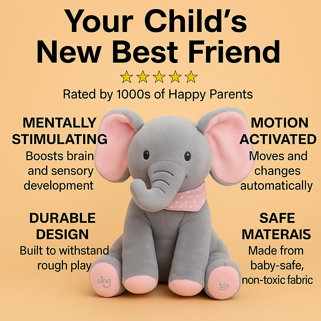 Evanna™ | Singing & Dancing Peek-A-Boo Elephant Plushie